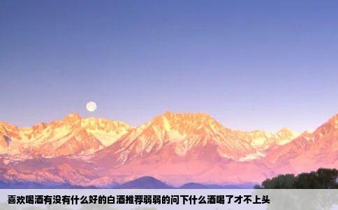 喜欢喝酒有没有什么好的白酒推荐弱弱的问下什么酒喝了才不上头