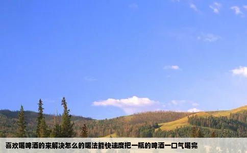 喜欢喝啤酒的来解决怎么的喝法能快速度把一瓶的啤酒一口气喝完