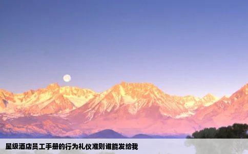 星级酒店员工手册的行为礼仪准则谁能发给我