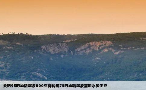 要把95的酒精溶液800克稀释成75的酒精溶液需加水多少克