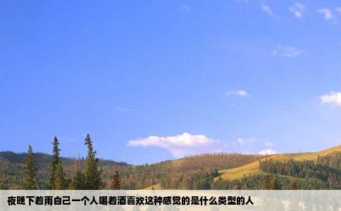 夜晚下着雨自己一个人喝着酒喜欢这种感觉的是什么类型的人