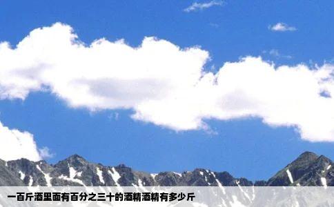 一百斤酒里面有百分之三十的酒精酒精有多少斤