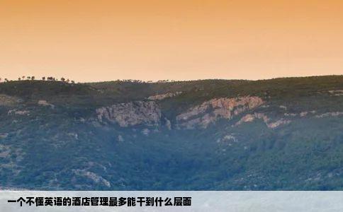 一个不懂英语的酒店管理最多能干到什么层面
