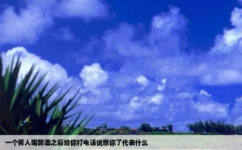 一个男人喝醉酒之后给你打电话说想你了代表什么