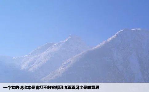 一个女的说出本是青灯不归客却因浊酒酒风尘是啥意思
