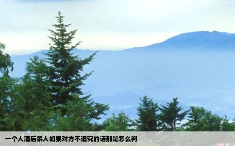 一个人酒后杀人如果对方不追究的话那是怎么判