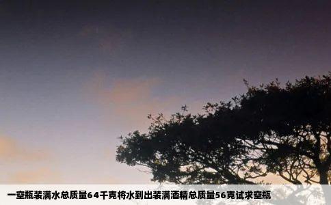 一空瓶装满水总质量64千克将水到出装满酒精总质量56克试求空瓶