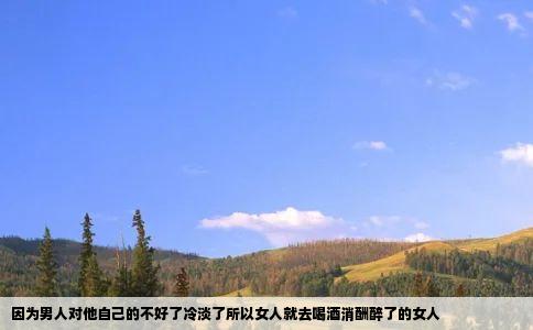 因为男人对他自己的不好了冷淡了所以女人就去喝酒消酬醉了的女人