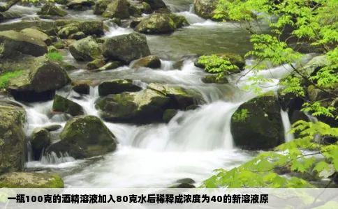 一瓶100克的酒精溶液加入80克水后稀释成浓度为40的新溶液原