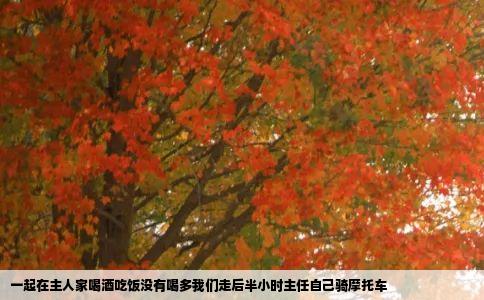 一起在主人家喝酒吃饭没有喝多我们走后半小时主任自己骑摩托车