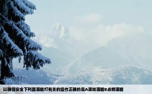 以确保安全下列跟酒精灯有关的操作正确的是A添加酒精B点燃酒精