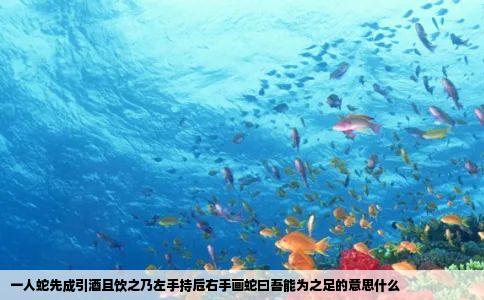 一人蛇先成引酒且饮之乃左手持卮右手画蛇曰吾能为之足的意思什么