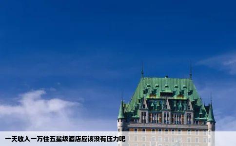 一天收入一万住五星级酒店应该没有压力吧