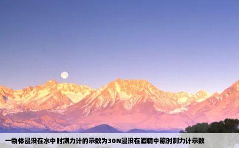 一物体浸没在水中时测力计的示数为30N浸没在酒精中称时测力计示数