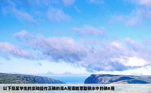 以下是某学生的实验操作正确的是A用酒精萃取碘水中的碘B用