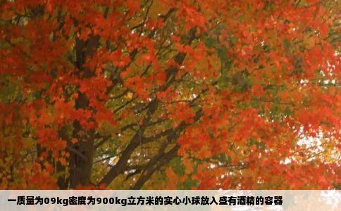 一质量为09kg密度为900kg立方米的实心小球放入盛有酒精的容器