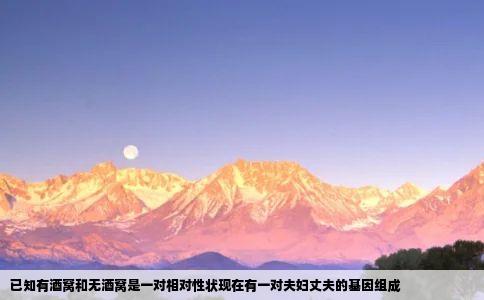 已知有酒窝和无酒窝是一对相对性状现在有一对夫妇丈夫的基因组成