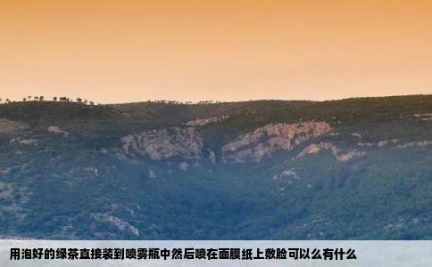 用泡好的绿茶直接装到喷雾瓶中然后喷在面膜纸上敷脸可以么有什么