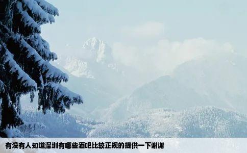 有没有人知道深圳有哪些酒吧比较正规的提供一下谢谢