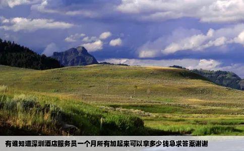 有谁知道深圳酒店服务员一个月所有加起来可以拿多少钱急求答案谢谢
