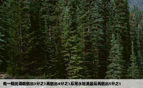 有一瓶纯酒精倒出3分之1再倒出4分之1后用水加满最后再倒出5分之1