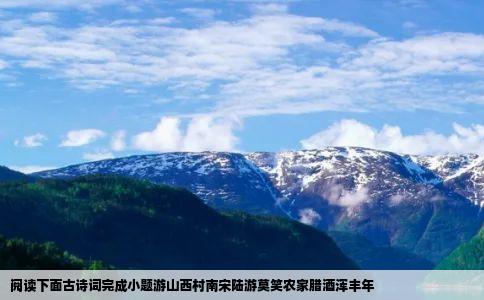 阅读下面古诗词完成小题游山西村南宋陆游莫笑农家腊酒浑丰年