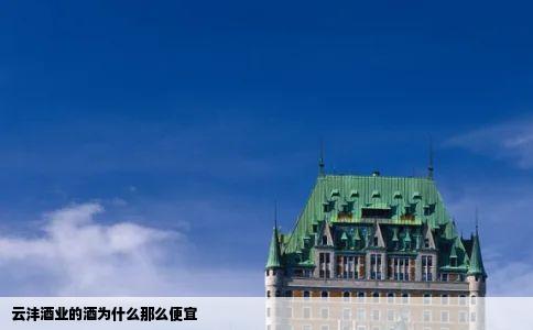 云沣酒业的酒为什么那么便宜