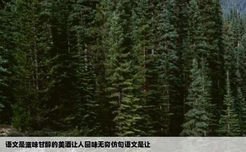 语文是滋味甘醇的美酒让人回味无穷仿句语文是让