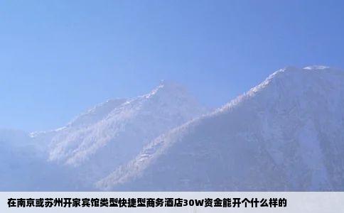 在南京或苏州开家宾馆类型快捷型商务酒店30W资金能开个什么样的