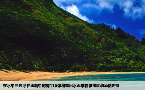 在水中当它浮在酒精中时有110体积露出水面求物体密度和酒精密度