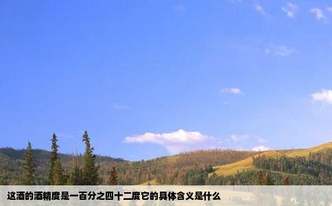 这酒的酒精度是一百分之四十二度它的具体含义是什么