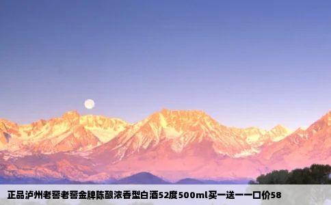正品泸州老窖老窖金牌陈酿浓香型白酒52度500ml买一送一一口价58