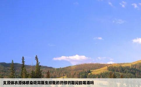支原体衣原体感染吃完医生给我的药停药期间能喝酒吗