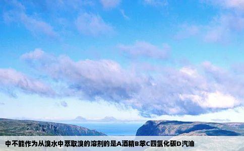 中不能作为从溴水中萃取溴的溶剂的是A酒精B苯C四氯化碳D汽油