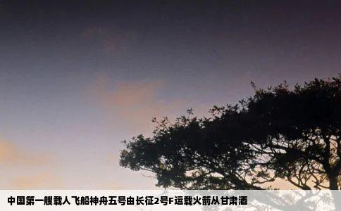 中国第一艘载人飞船神舟五号由长征2号F运载火箭从甘肃酒