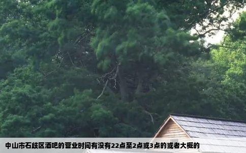中山市石歧区酒吧的营业时间有没有22点至2点或3点的或者大概的