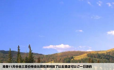 准备11月份去三亚价格会比现在贵吗到了以后酒店可以订一日游的