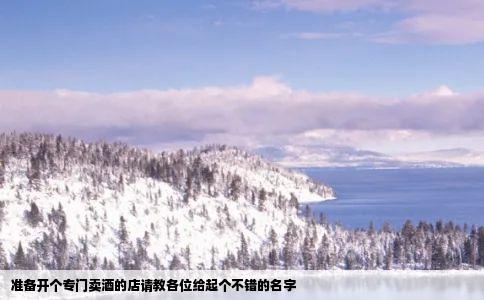 准备开个专门卖酒的店请教各位给起个不错的名字