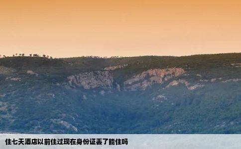 住七天酒店以前住过现在身份证丢了能住吗