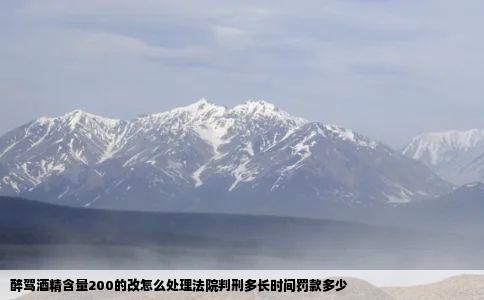 醉驾酒精含量200的改怎么处理法院判刑多长时间罚款多少