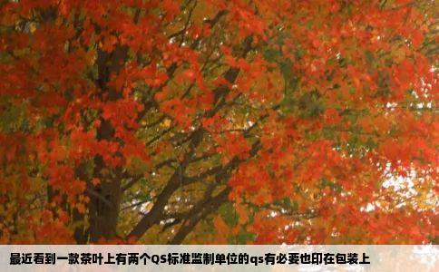最近看到一款茶叶上有两个QS标准监制单位的qs有必要也印在包装上