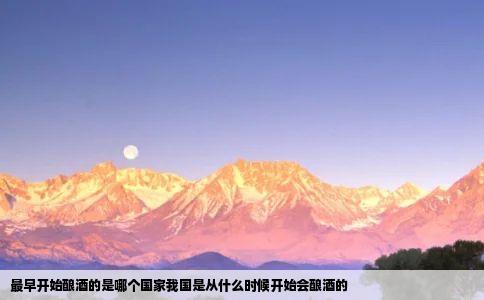 最早开始酿酒的是哪个国家我国是从什么时候开始会酿酒的