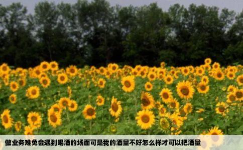 做业务难免会遇到喝酒的场面可是我的酒量不好怎么样才可以把酒量