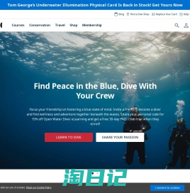 PADI Courses, Conservation, Membership, and Shop